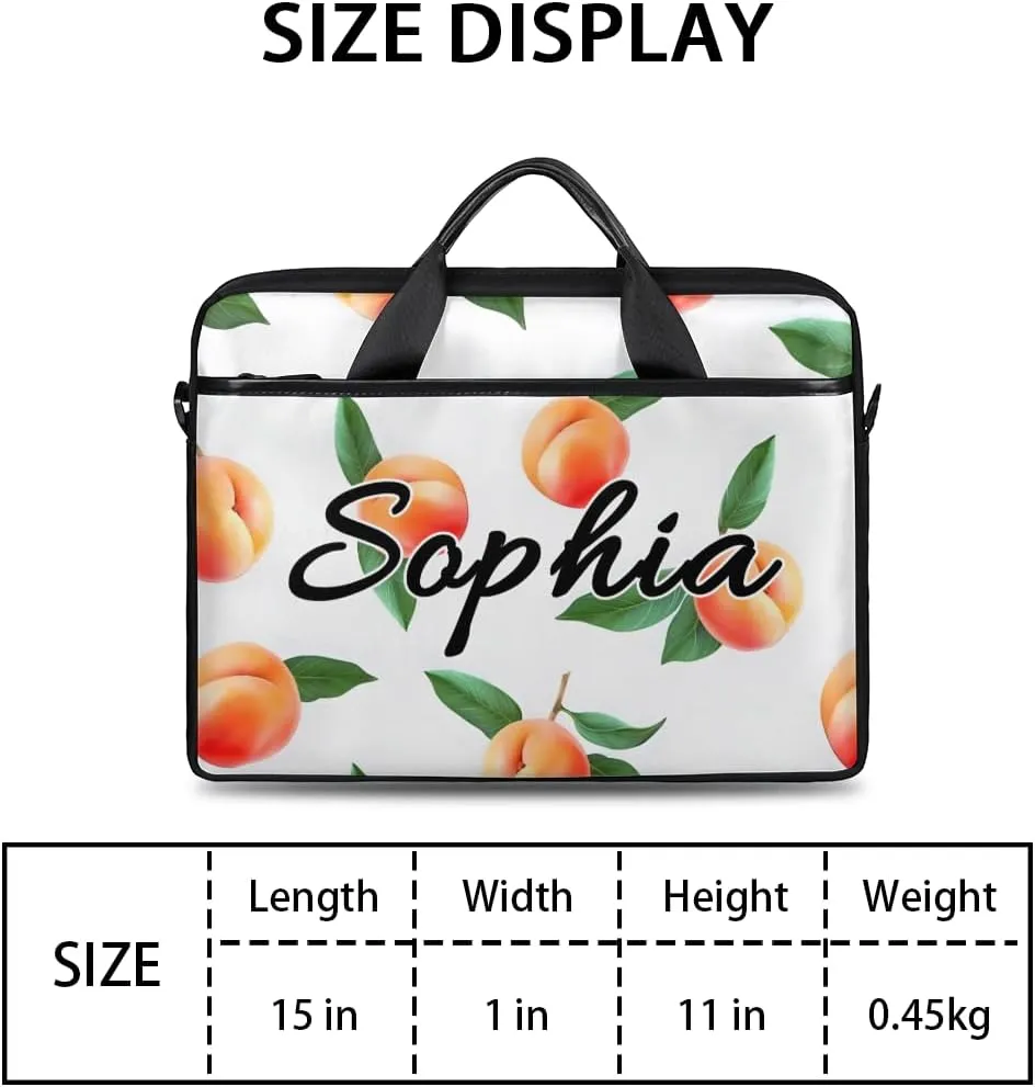 TropicalLife Personalized Laptop Bag 15 Inch Custom Sleeve Case with Handle Shoulder Strap Computer Messenger Bag