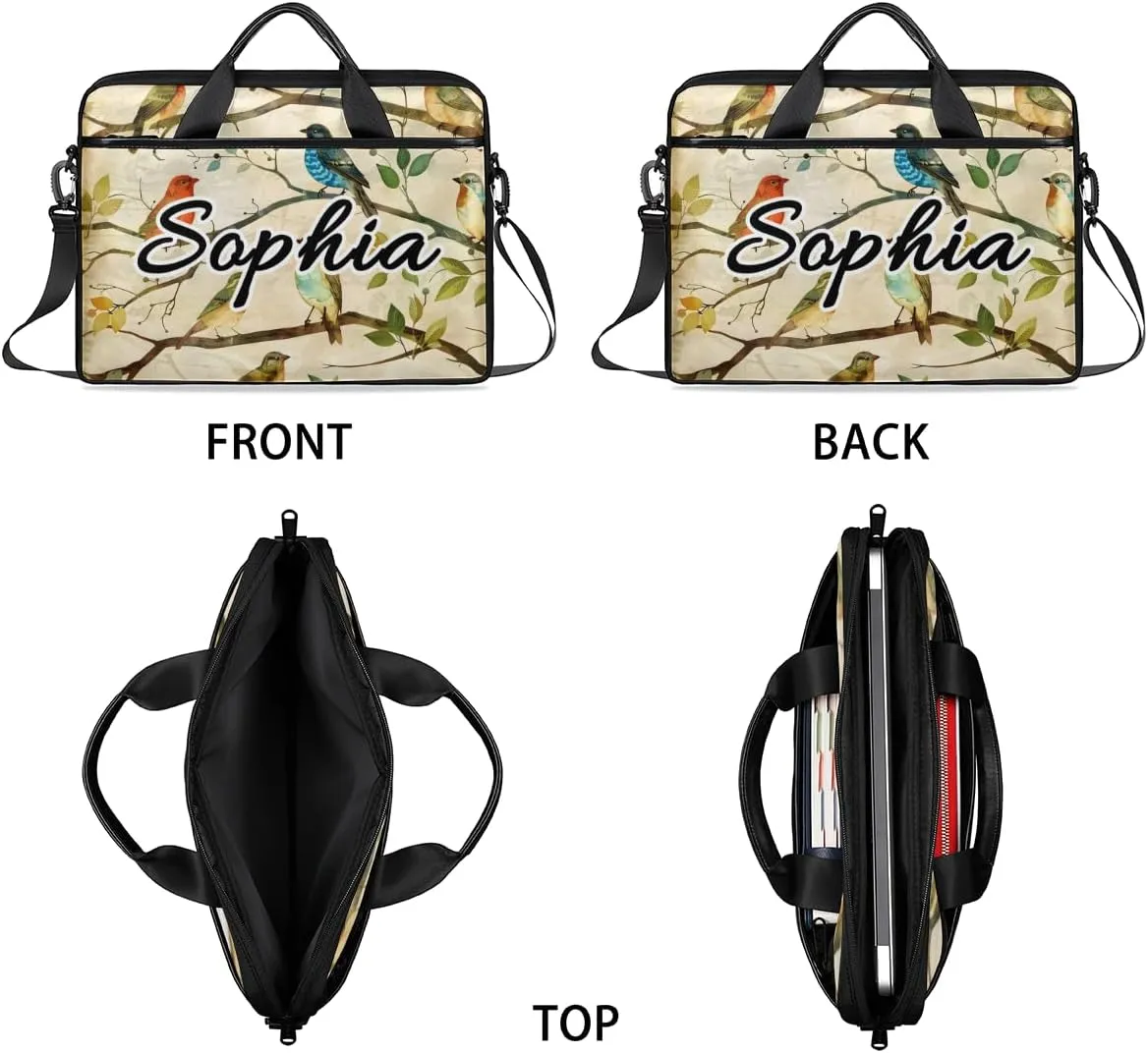 TropicalLife Personalized Laptop Bag 15 Inch Custom Sleeve Case with Handle Shoulder Strap Computer Messenger Bag