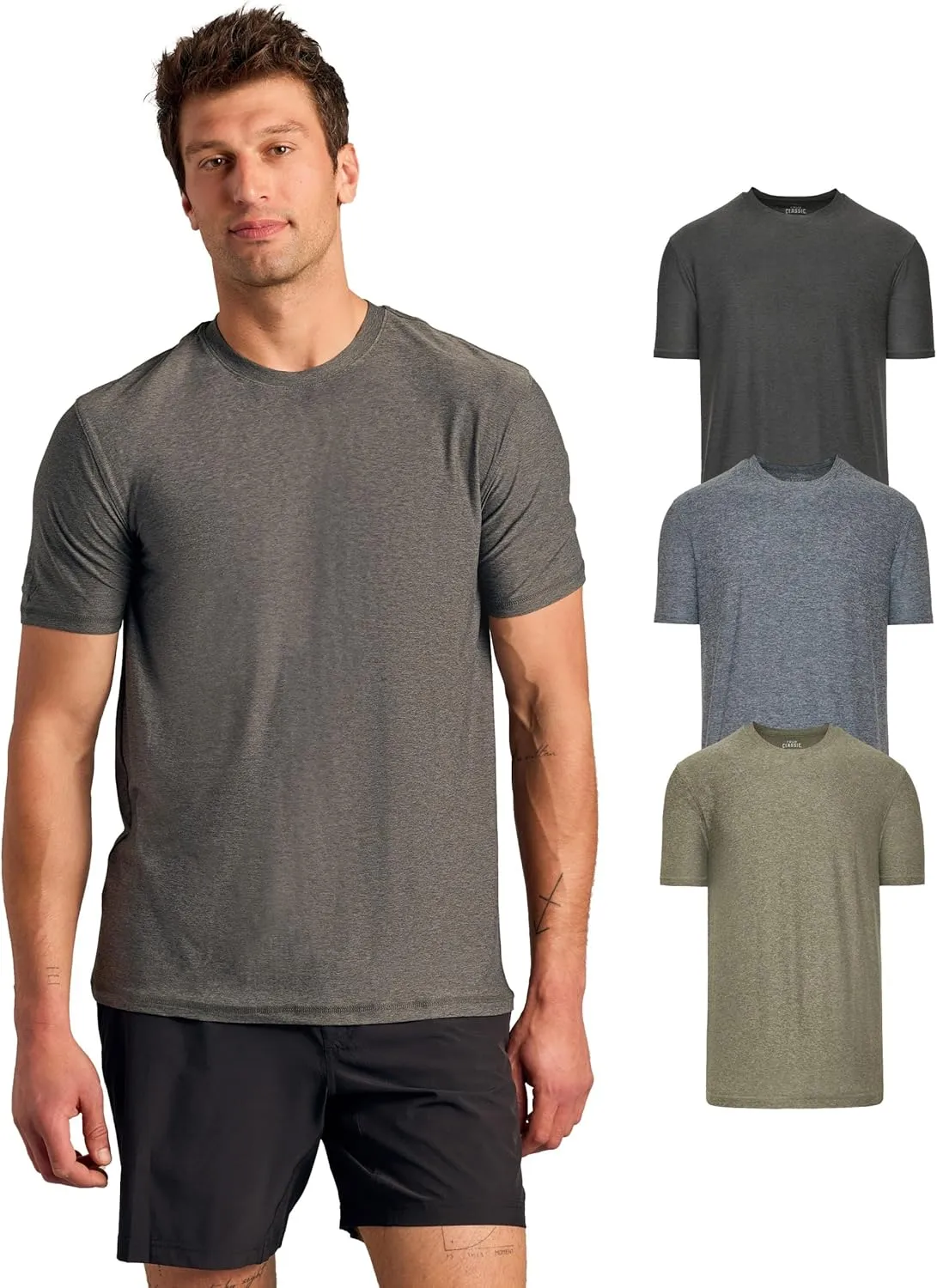 True Classic Workout Shirts for Men - Athletic Tops & Gym Shirts for Men, Quick-Dry Mens Workout Shirt Base Layer