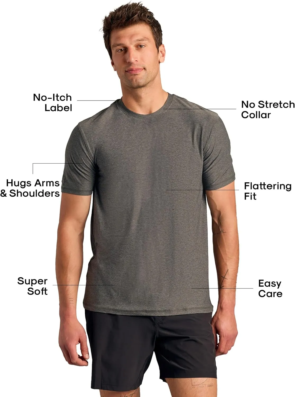 True Classic Workout Shirts for Men - Athletic Tops & Gym Shirts for Men, Quick-Dry Mens Workout Shirt Base Layer