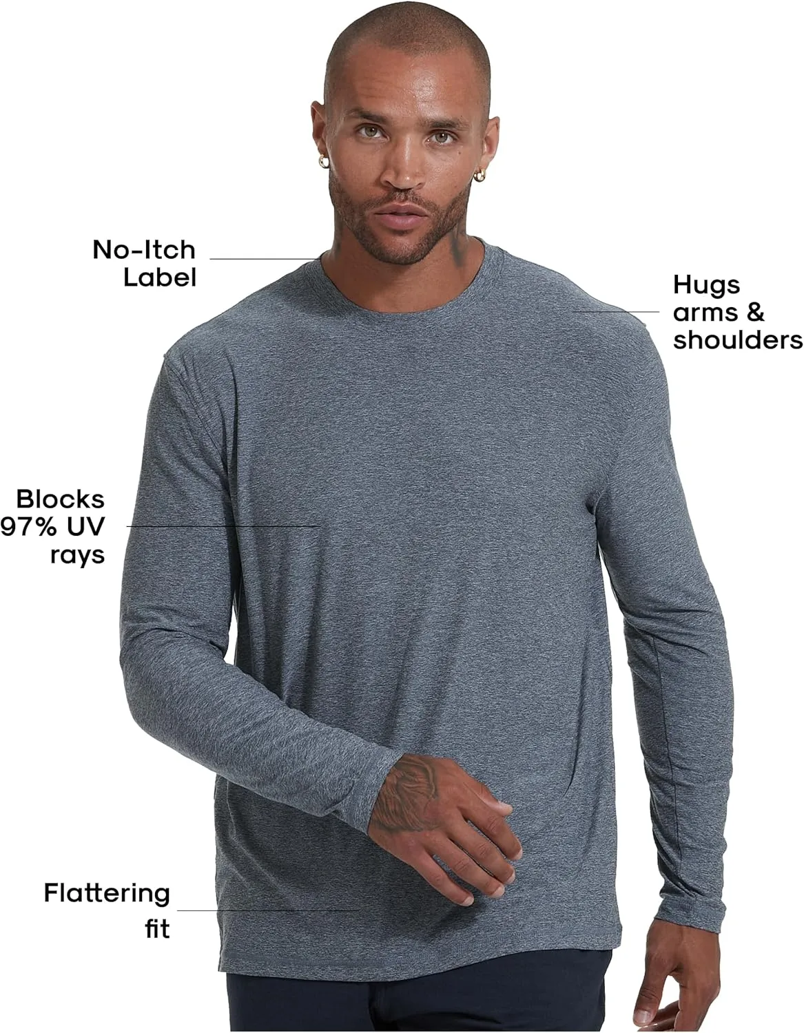 True Classic Workout Shirts for Men - Athletic Tops & Gym Shirts for Men, Quick-Dry Mens Workout Shirt Base Layer