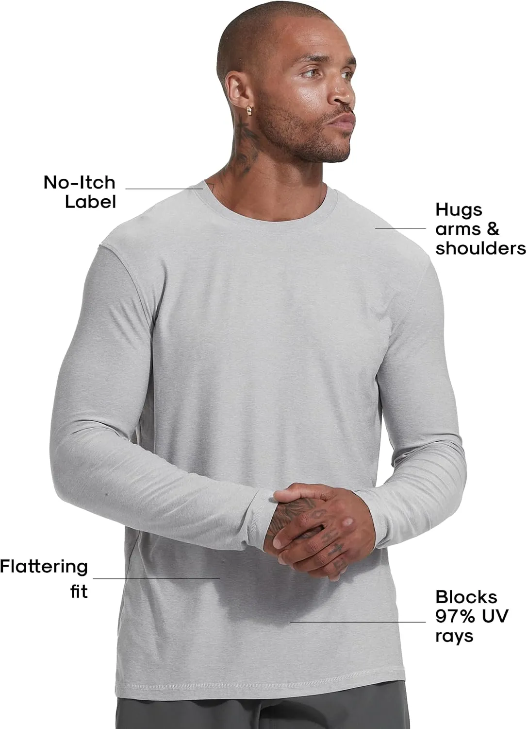 True Classic Workout Shirts for Men - Athletic Tops & Gym Shirts for Men, Quick-Dry Mens Workout Shirt Base Layer