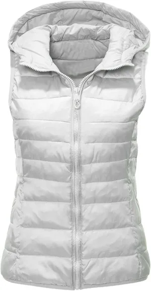 Unisex Casual Solid Vest Zipper Pocket Loose Sleeveless Hooded Coat Vests 2024 Women No Hood