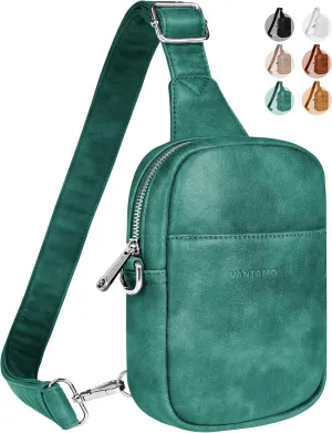 Vantamo Sling Bag for Women Adjustable Strap, RFID & Anti-Pickpocket Clip Cross Body Bags for Women, PU Leather Pack