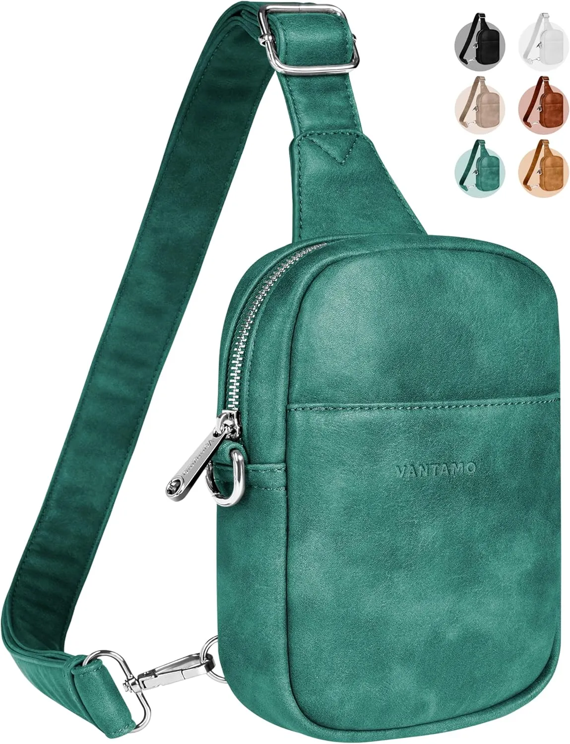 Vantamo Sling Bag for Women Adjustable Strap, RFID & Anti-Pickpocket Clip Cross Body Bags for Women, PU Leather Pack