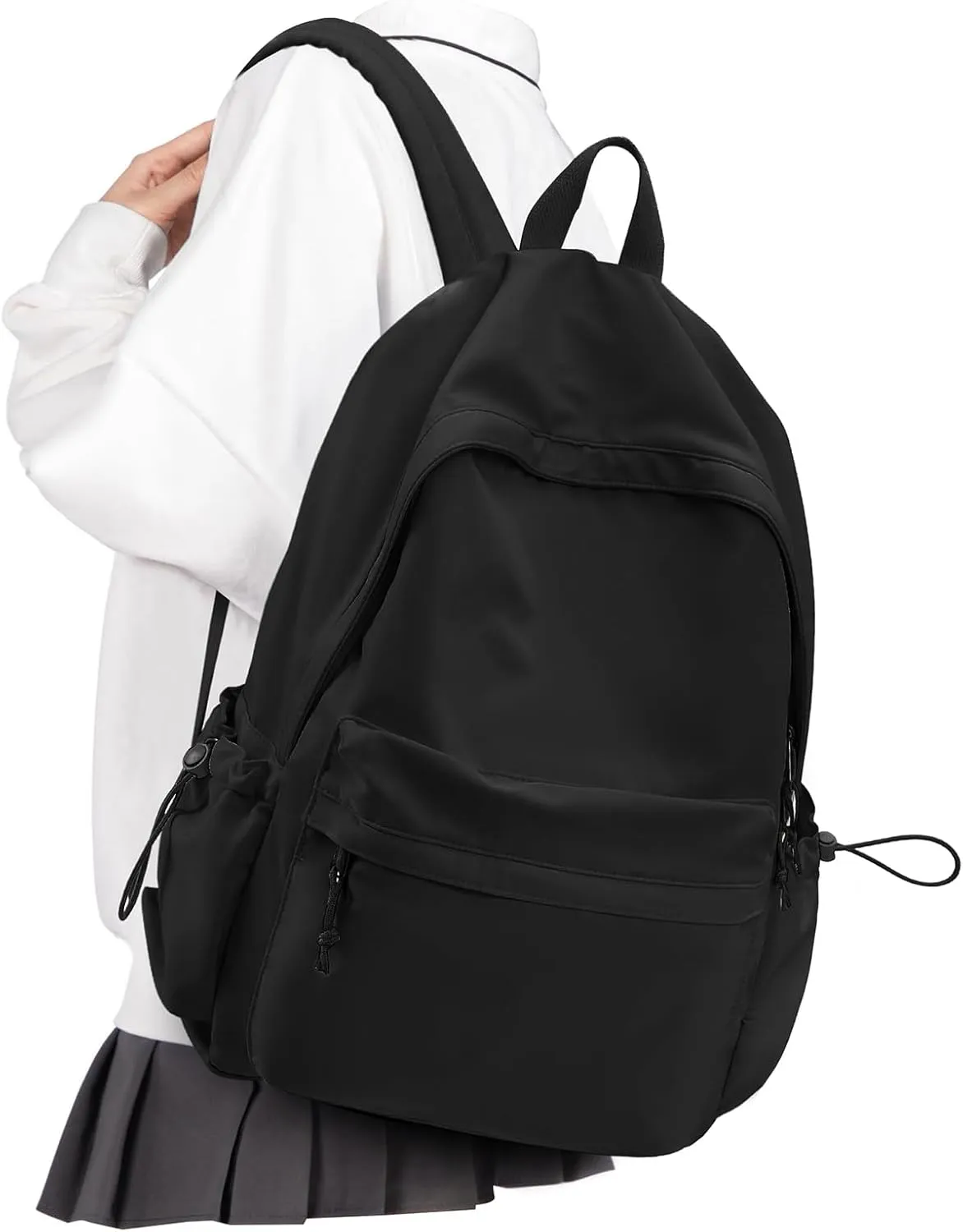 VECAVE School Backpack Black Waterproof Bookbag Casual Lightweight Travel Rucksack Daypack Backpacks for Men Women College High School Bags backpack for Boys Girls Teens