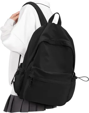 VECAVE School Backpack Black Waterproof Bookbag Casual Lightweight Travel Rucksack Daypack Backpacks for Men Women College High School Bags backpack for Boys Girls Teens