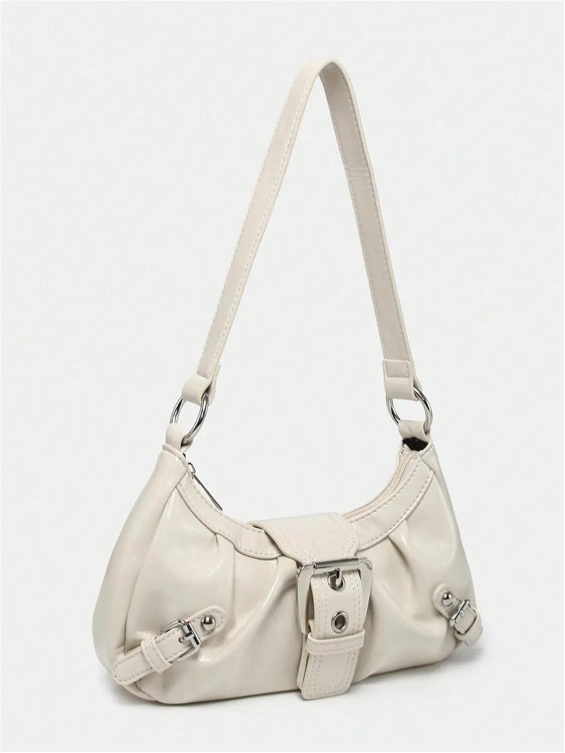 Verdusa Women's Y2k Purse Top Handle Shoulder Bag Buckle Punk Hobo Clutch Purses Bags