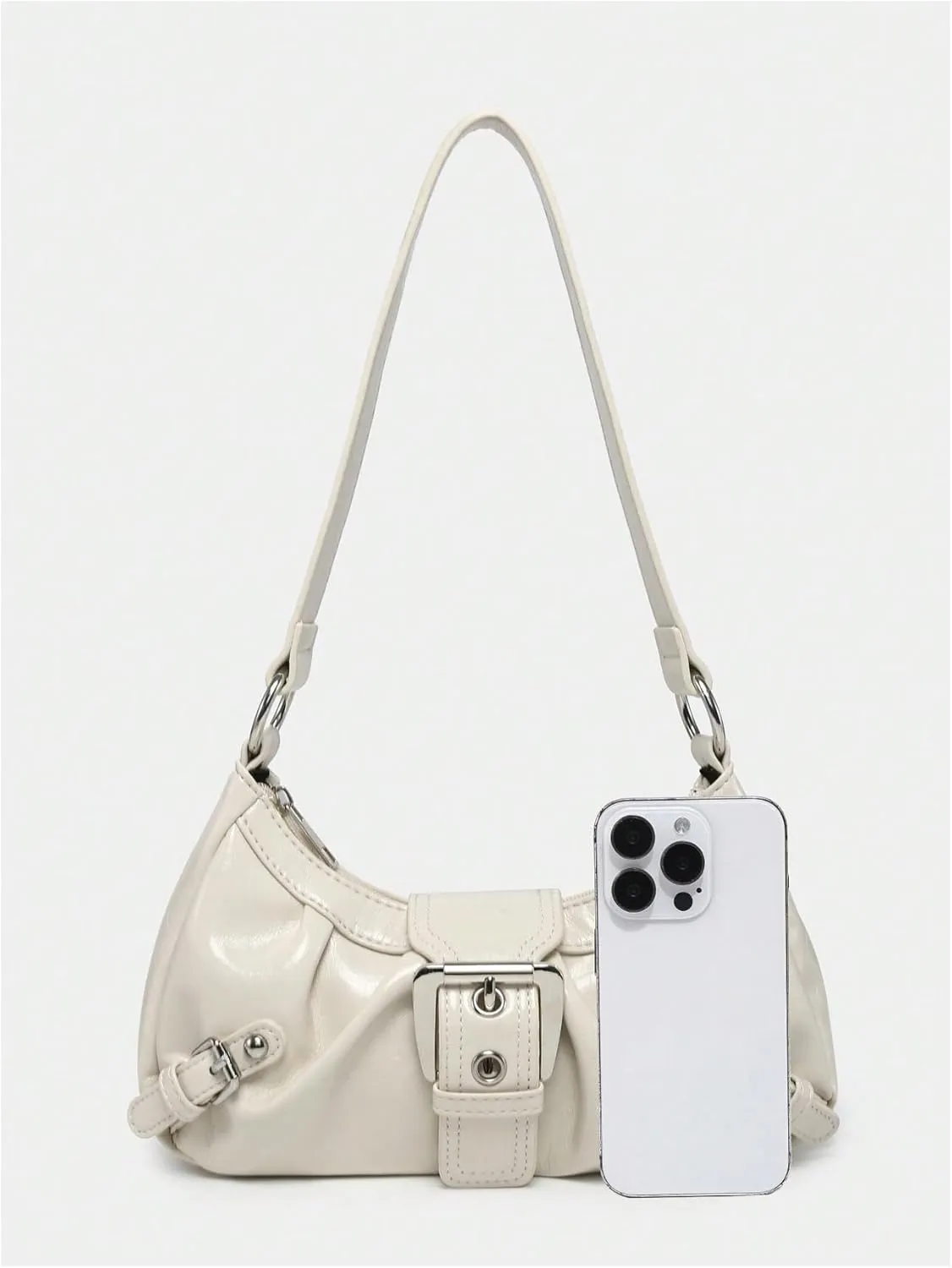 Verdusa Women's Y2k Purse Top Handle Shoulder Bag Buckle Punk Hobo Clutch Purses Bags