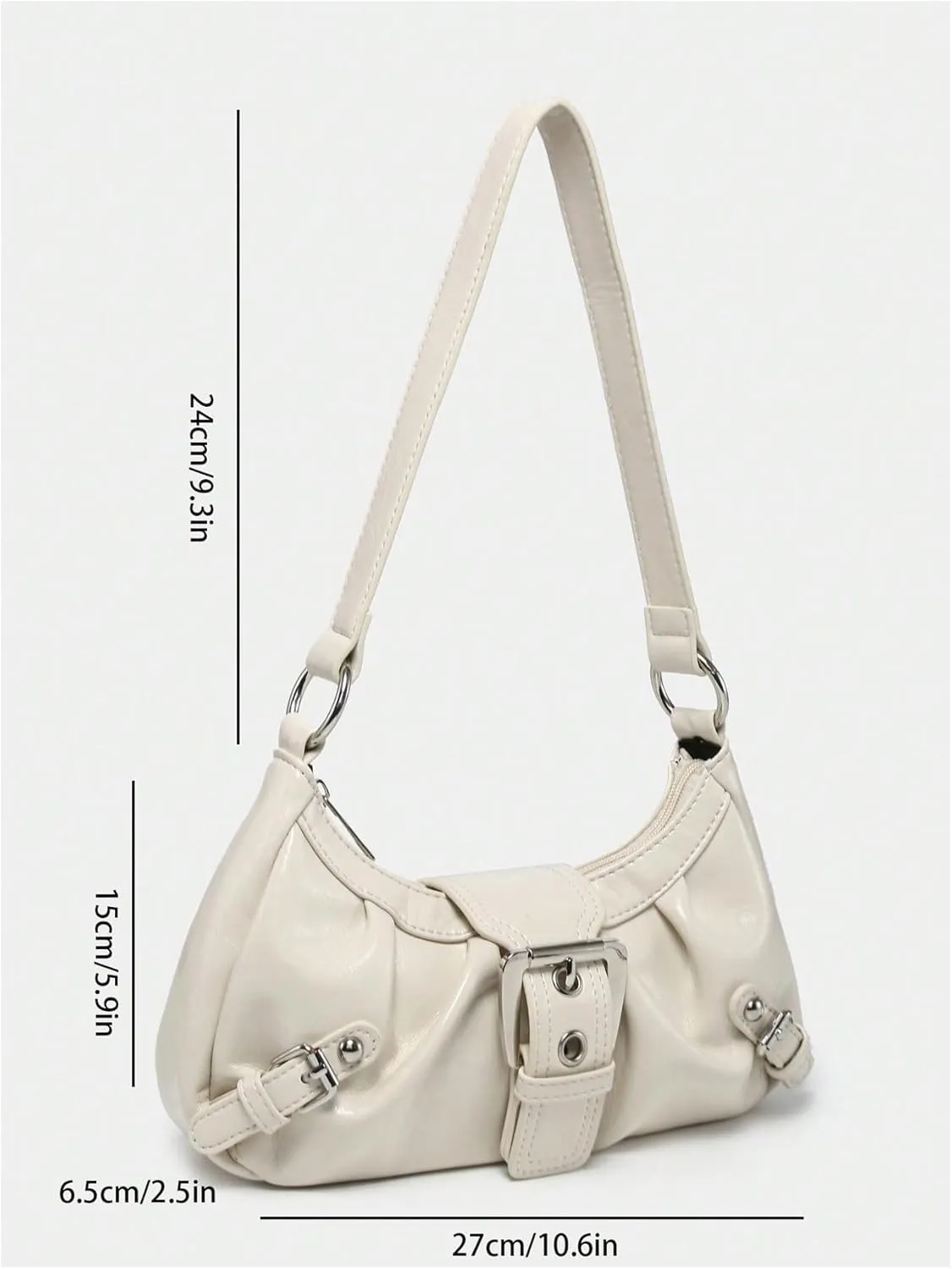 Verdusa Women's Y2k Purse Top Handle Shoulder Bag Buckle Punk Hobo Clutch Purses Bags