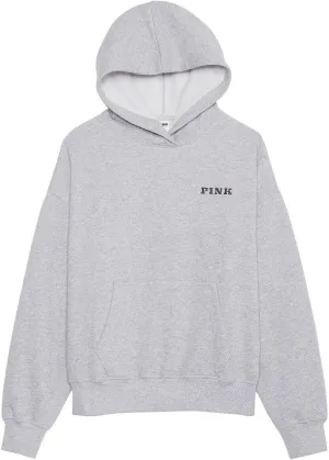 Victoria's Secret Pink Ivy Fleece Campus Pullover Hoodie Color Gray New