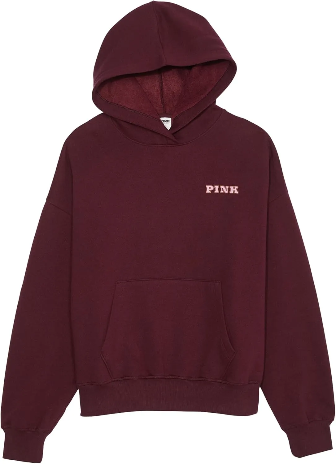 Victoria's Secret Women's PINK Logo Campus Hoodie Sweatshirt, Purple, (XL)