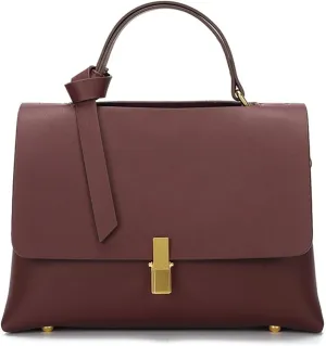 Vintage Genuine Leather Top Handle Bag for Women Satchel Shoulder Bag Purse Designer Crossbody with Push Lock