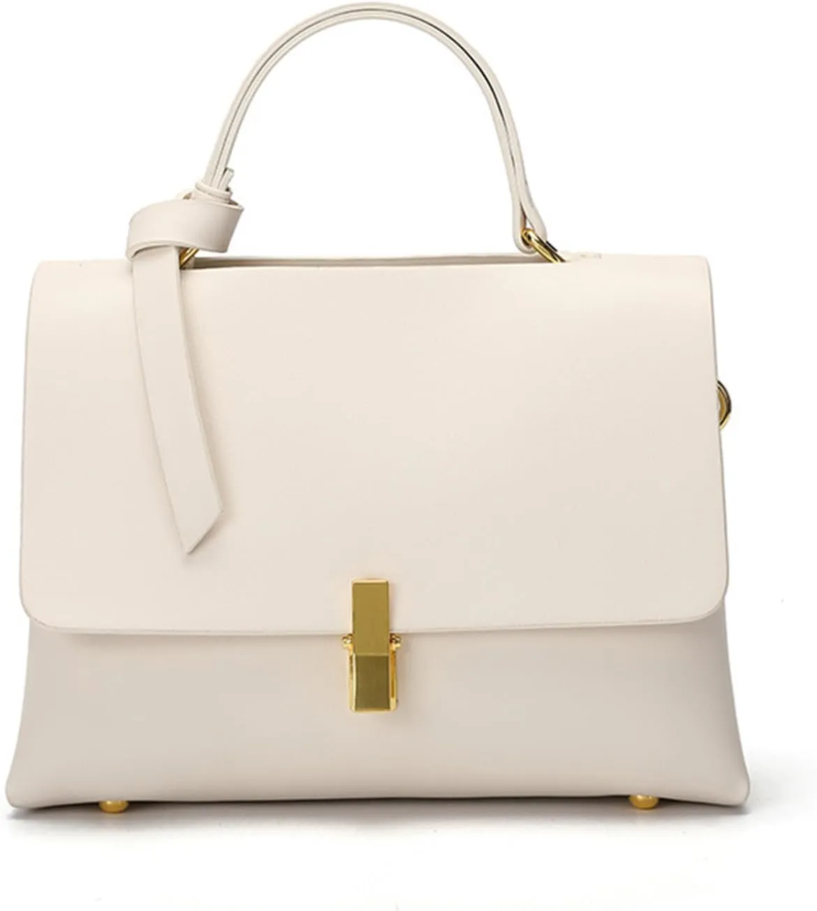 Vintage Genuine Leather Top Handle Bag for Women Satchel Shoulder Bag Purse Designer Crossbody with Push Lock