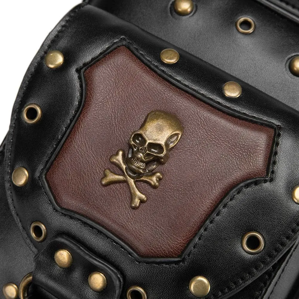 Vintage Rock Gothic Shoulder Waist Leg Thigh Holster Bags PU Leather Fanny Bag