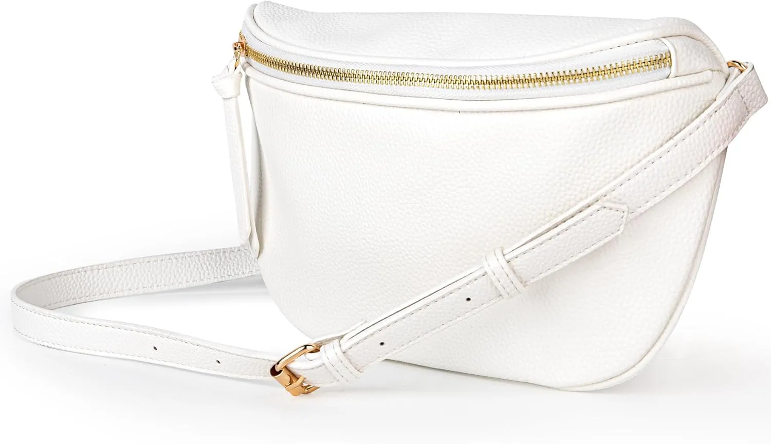 Viva Terry Saddle Crossbody Bags for Women, PU Leather Saddle Satchel Bag Fanny Pack and Cross Body Purse(White)