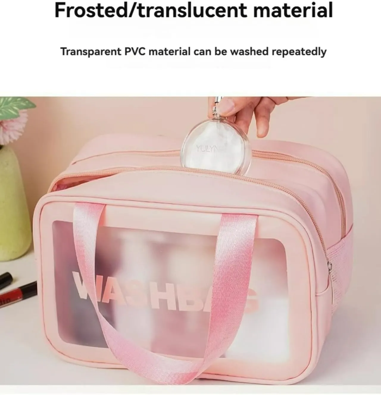 Waterproof Dual-Compartment Travel Toiletry Bag Large Capacity Cosmetic Organizer with Wet and Dry Separation for Skincare Products and Makeup Accessories (Blue,M(27*15*16 cm/11*6*6 in))