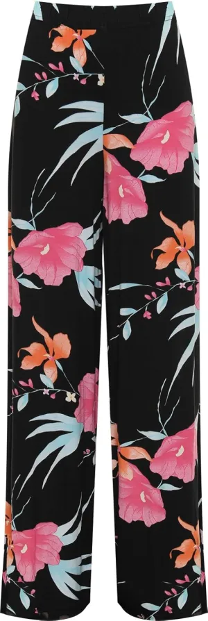 WearAll Women's Plus Wide Leg Floral Print Palazzo Trousers Ladies Pants Flared Harem 8-22