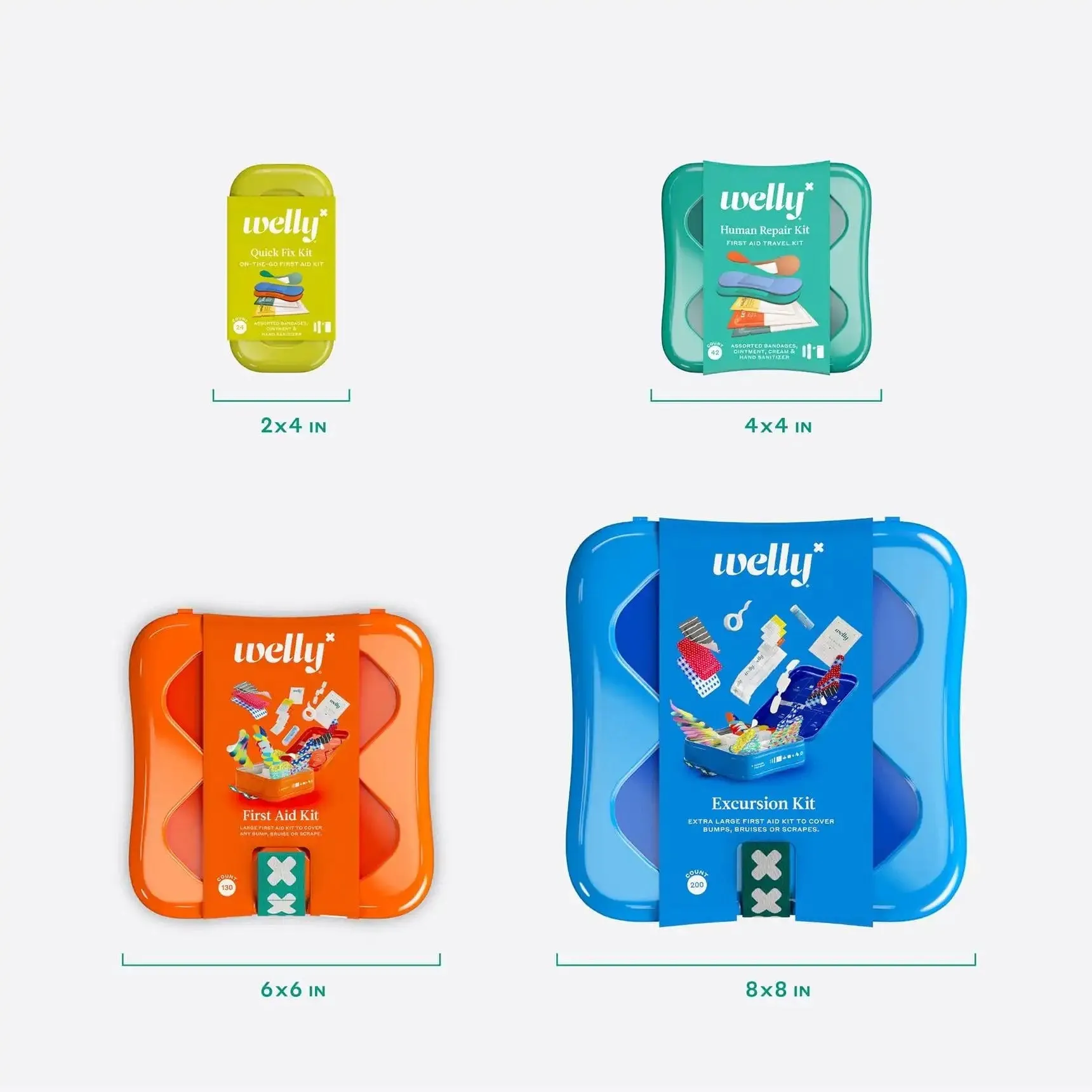 Welly Large First Aid Kit, Assorted Bandages and Ointments, 130 Count