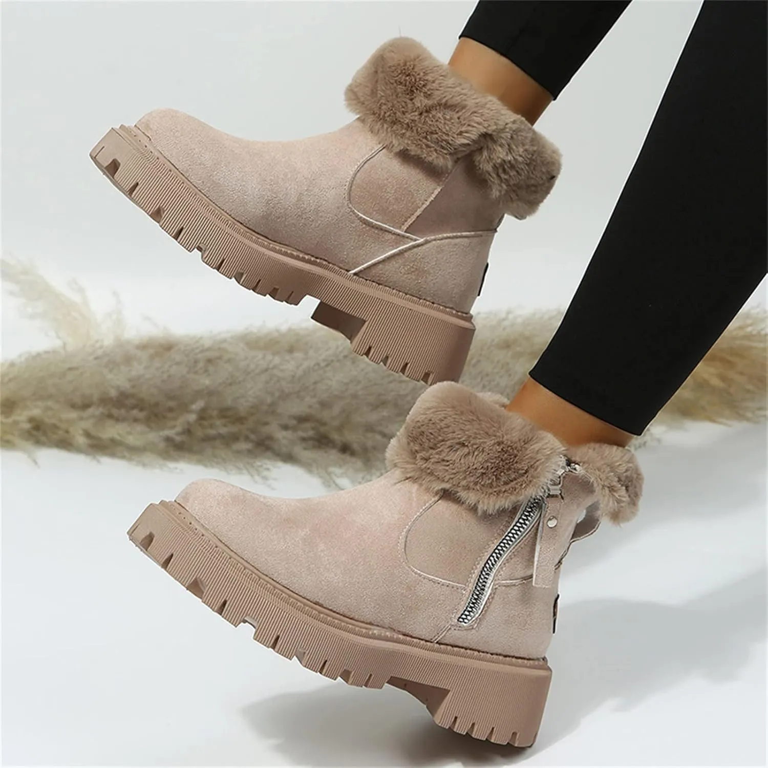 Winter Ankle Boots for Women Waterproof Snow Size 11 Lightweight Women Snow Boots Calf High Winter Boots Waterproof Insulated Zapatos Para Nieve De Mujer Botas De Invierno Para Mujeres