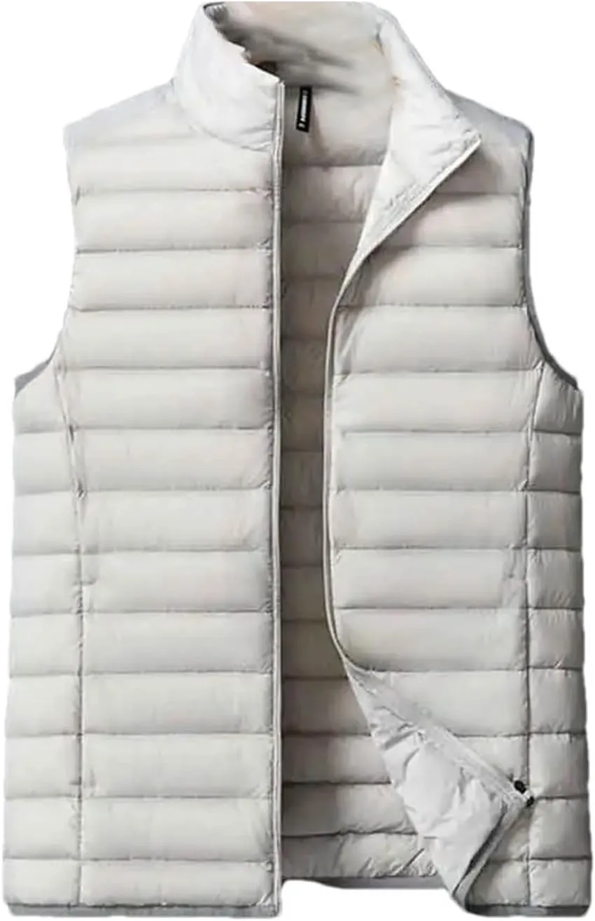 Winter Men's Vest 80% White Duck Down Lightweight Padded Vests Sleeveless Jackets Warm Coat Plus Size