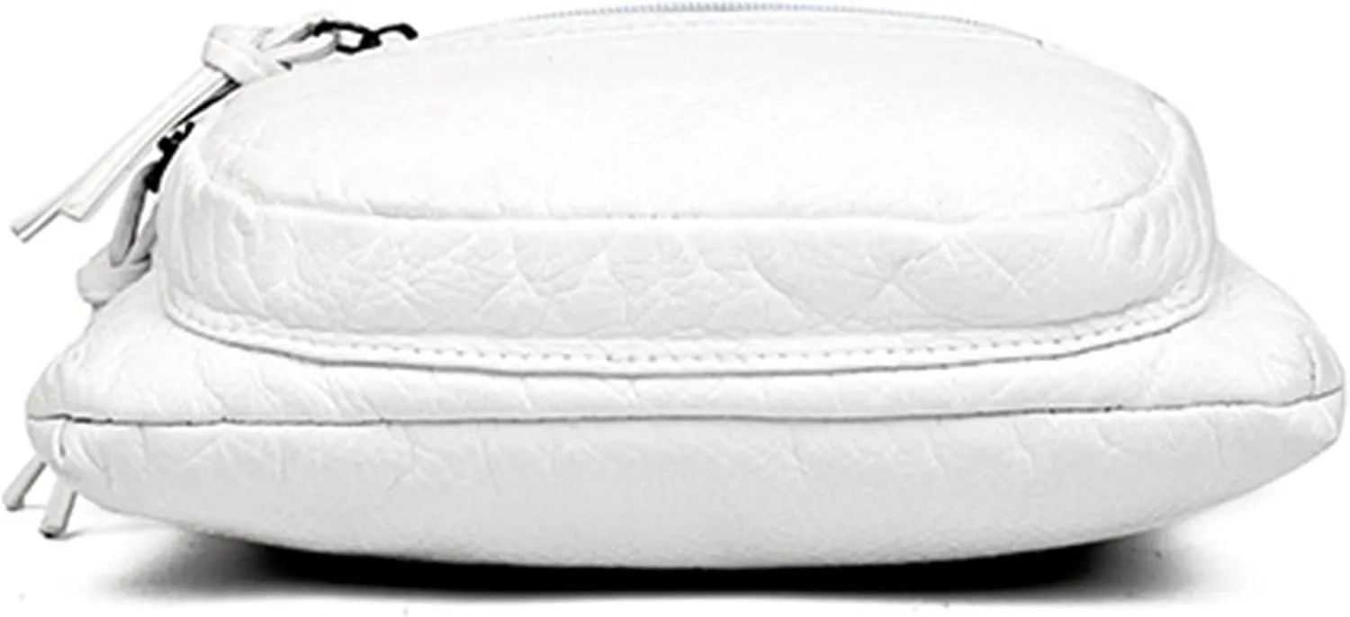 Women Bags Fashion Shoulder Bags Washable Leather Shoulder Bag Casual Shopping Square Bag over The (White, One Size)