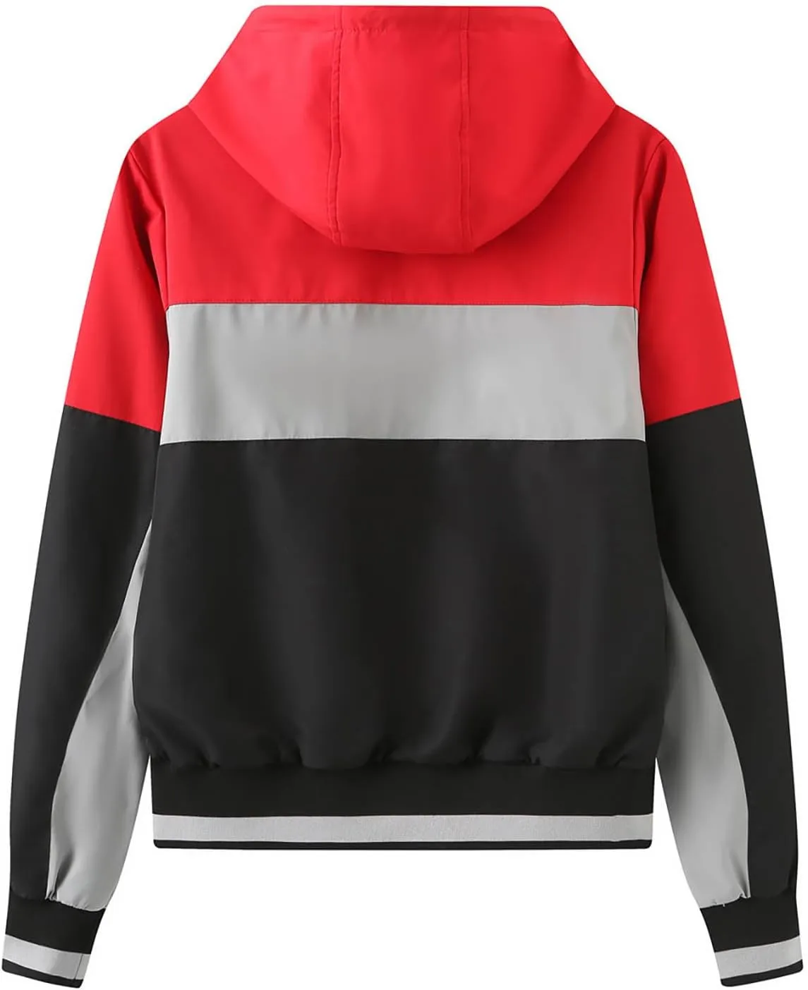Women Lightweight Colorblock Hooded Raincoat Waterproof Packable Active Outdoor Travel Hiking Windbreaker Rain Jacket