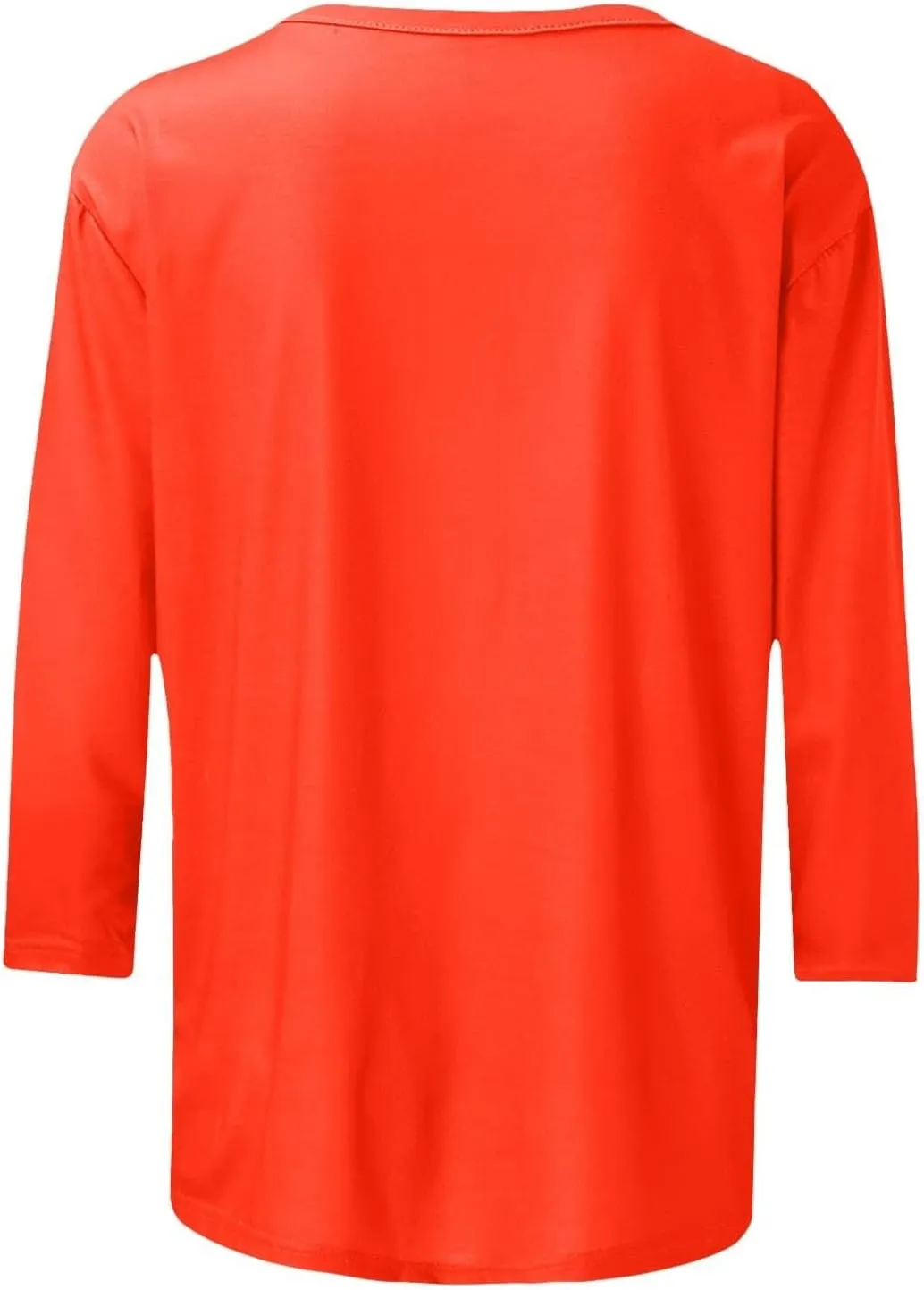 Women's 3/4 Sleeve Tops Trendy Summer 2025 Crew Neck Solid Color T-Shirts Slim Tunic Blouses Loose Fit Workout Outfits