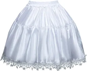 Women's A-Line High Waisted Midi Skirt Women's White Skirts Elegant Layered Short Tulle Skirt A-line Pleated