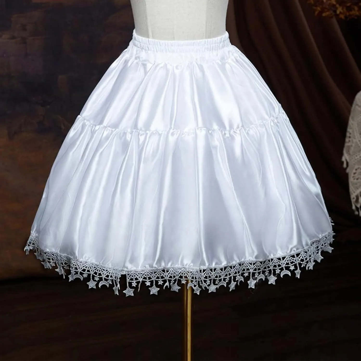 Women's A-Line High Waisted Midi Skirt Women's White Skirts Elegant Layered Short Tulle Skirt A-line Pleated