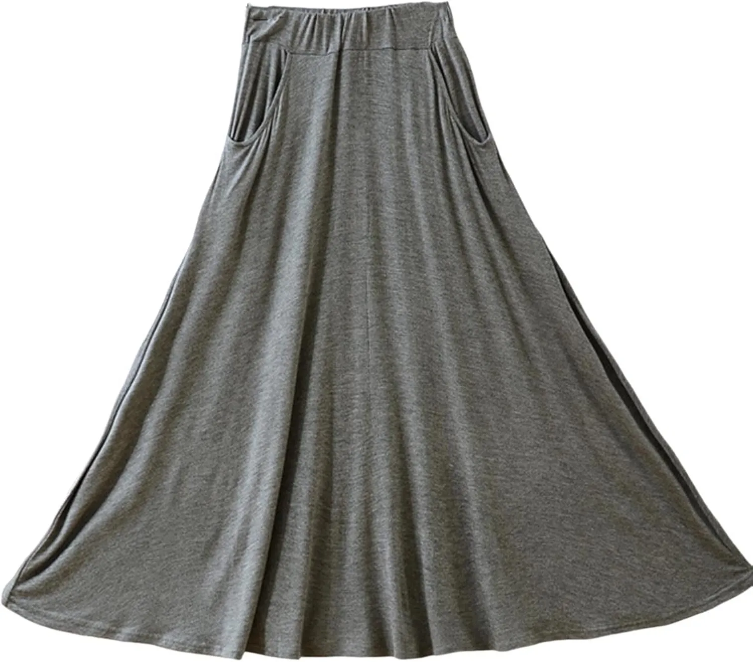 Women's Ankle Length Skirt Solid Color Fashion Elastic Waist A Line Skirts Summer Fashion Flowy Swing Vacation Skort