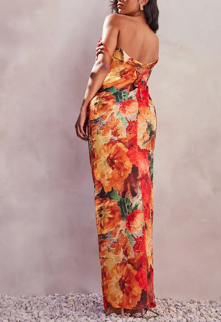 Womens Cowl Neck Dress Floral Print Backless Maxi Dresses Wedding Guest Beach Dresses