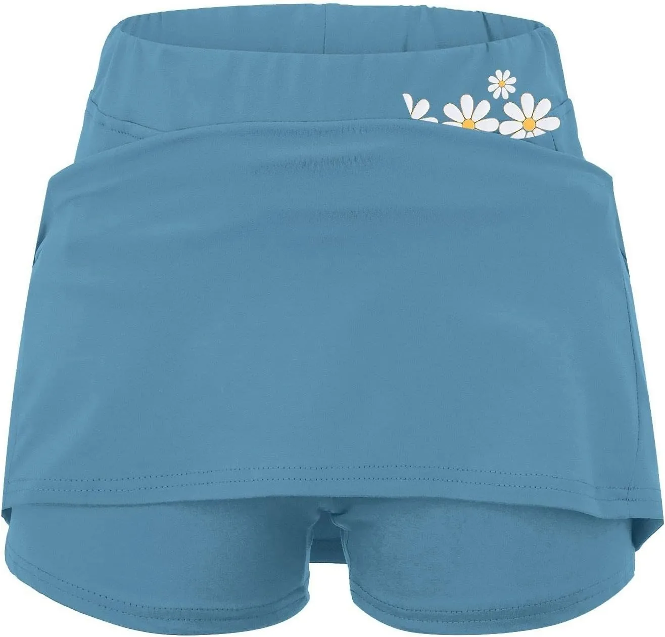 Women's Double Layered Tennis Skorts Baggy Elastic Waisted Casual Shirt High Waisted Stretchy Loose Lightweight Skirts