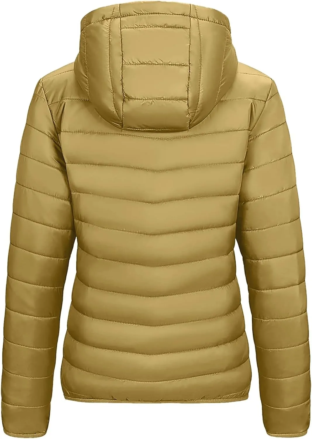 Women's Down Jacket Winter Warm Snow Coat Fashion Solid Color Long Sleeves Zipper Lightweight Cotton Parkas Jacket