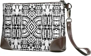 Women's European Vintage Print Cowhide Leather Clutch Bag Large Capacity Durable Wristlet Clutch Purse Soft Comfortable Genuine Leather Wallet(A12)