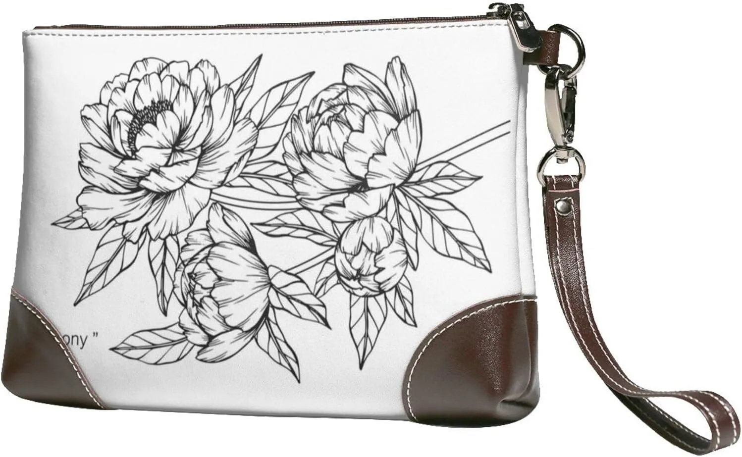 Women's European Vintage Print Cowhide Leather Clutch Bag Large Capacity Durable Wristlet Clutch Purse Soft Comfortable Genuine Leather Wallet(A28)