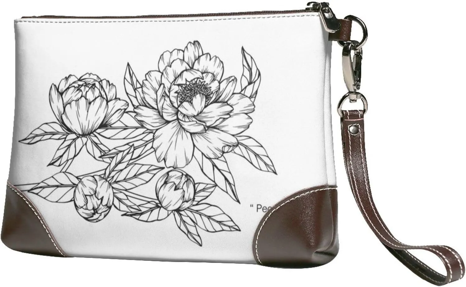 Women's European Vintage Print Cowhide Leather Clutch Bag Large Capacity Durable Wristlet Clutch Purse Soft Comfortable Genuine Leather Wallet(A30)