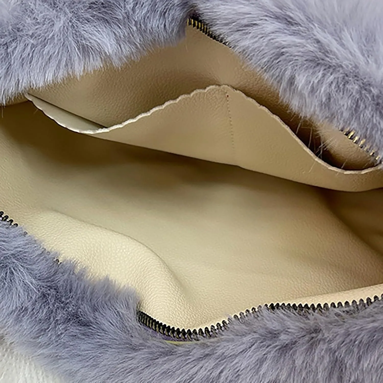 Women's New Small Size Plush Bag Acrylic Chain Fashion One Shoulder Handbag Leather Shoulder Bag (One Size)