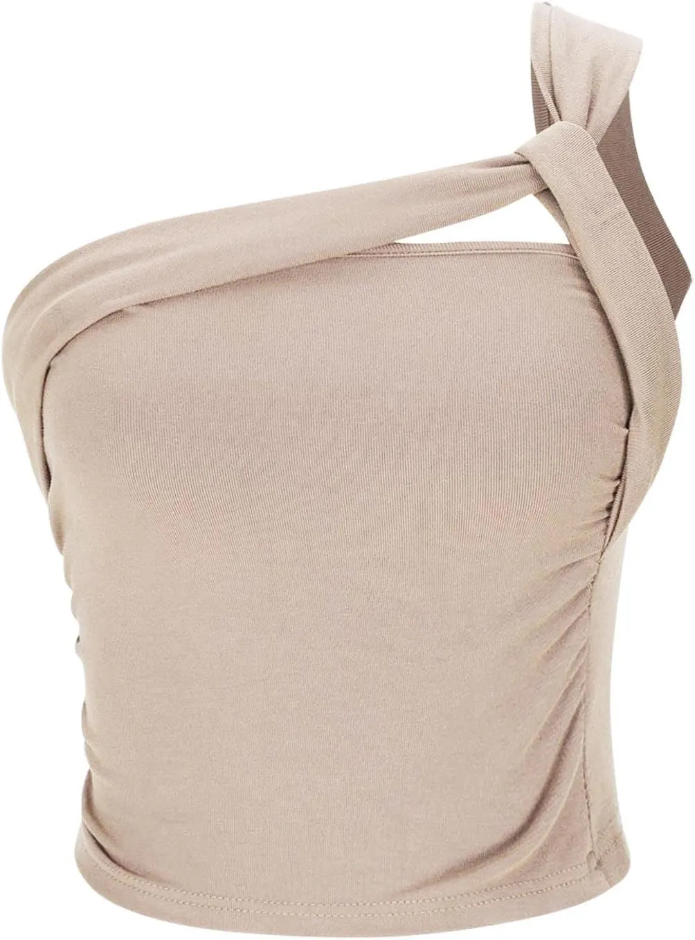 Women's One Shoulder Camisole Tank Tops Summer Sexy Sleeveless Cropped Cami Top for Going Out