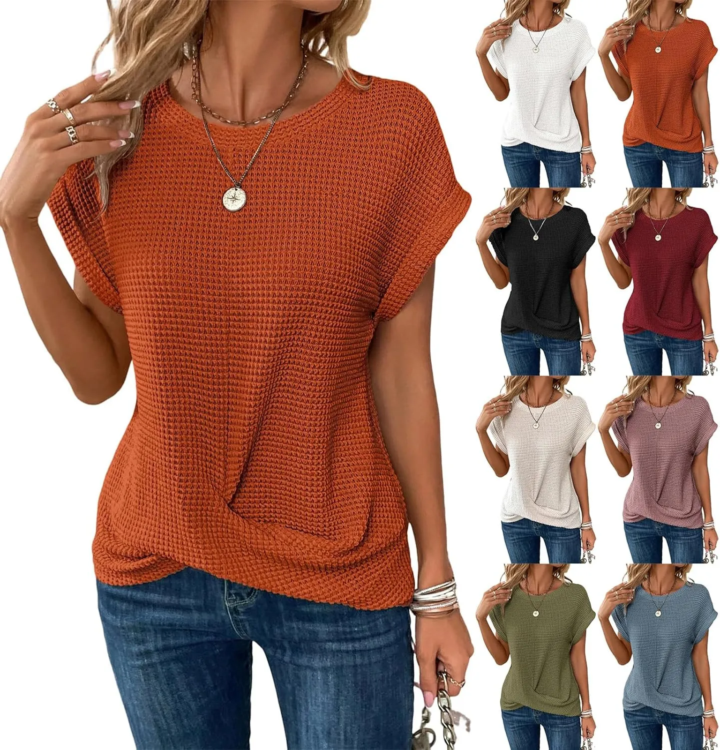 Womens Oversized Short Batwing Sleeve Tops 2025 Sleeveless Sweater Tshirt Trendy Knit Tanks Tee