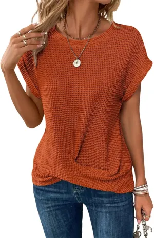 Womens Oversized Short Batwing Sleeve Tops 2025 Sleeveless Sweater Tshirt Trendy Knit Tanks Tee