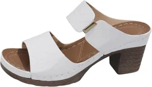 Womens Platform Heels Sandals Open Toe Slip On Chunky Heel Block Wedges High Heels Sandals Summer Dressy Pumps Shoes