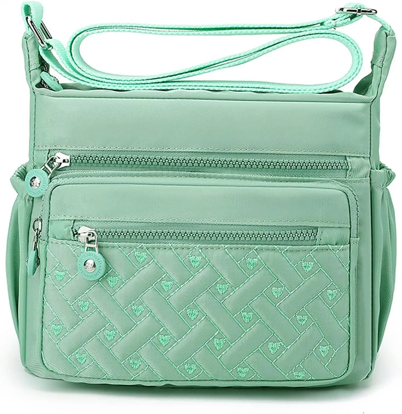 Womens Pocket Casual Crossbody Handbags Shoulder Messenger Bag For Travel Hiking Daily Shoulder (Green, One Size)