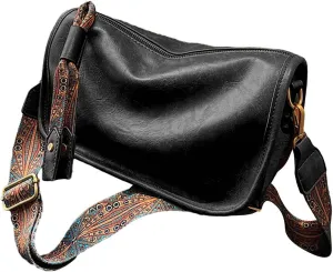 Womens Purses Crossbody, Faux Soft Leather Fashion Messenger Bags Vintage Shoulder Satchel Bag with Adjustable Strap
