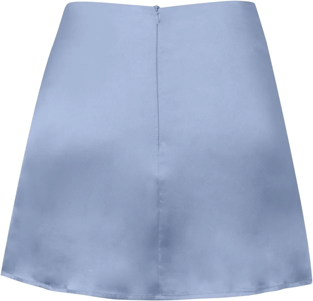 Women's Satin Elastic High Waist Zipper Skorts Versatile Stretchy Skirt Flared Casual A Line Mini Skirts Built in Shorts