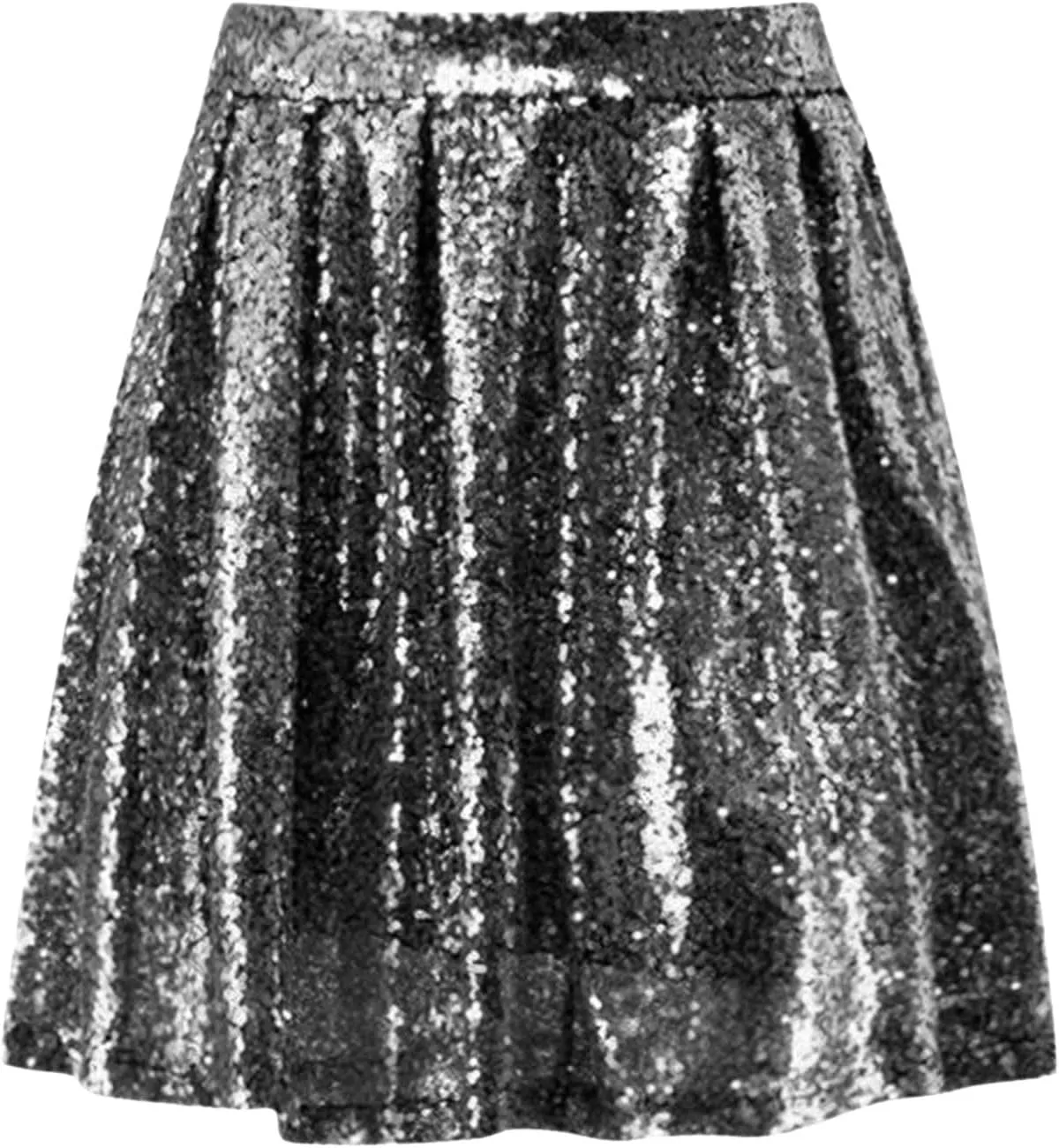 Womens Sequin Skirts Fashion High Waisted Pleated Skirts Holiday Party Sparkly Glitter Skirts 2025 Summer Trendy Skirts