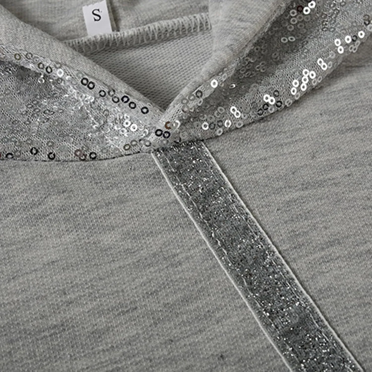 Women's Sequin Striped Hoodies Fashion Oversized Glitter Hooded Sweatshirts Thicken Warm Long Sleeve Pullover Tops