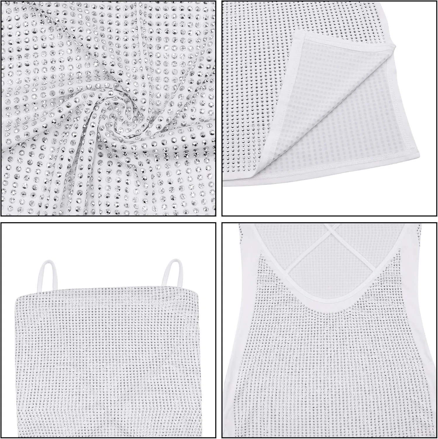 Women's Sexy Glitter Summer Halter Bodycon Dress Lace Criss Cross Spaghetti Mini Dress Backless Cowl Neck Party Dresses