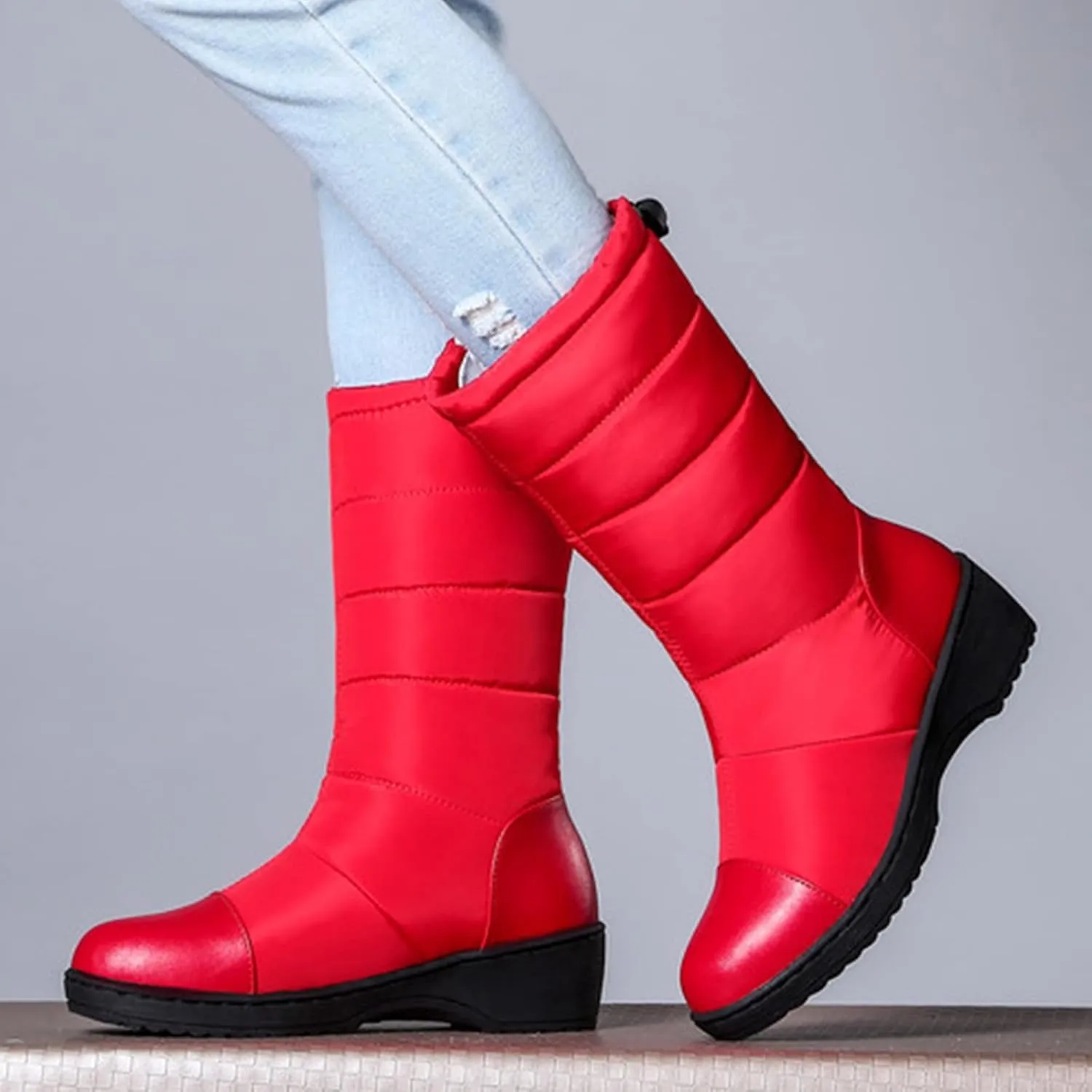 Women's Snow Boots Waterproof Insulated Winter Waterproof Boots for Women Womens Wide Width Snow Boots Mid Calf Winter Boots for Women Waterproof Snow Non Slip Botas Para El FrO De Mujeres