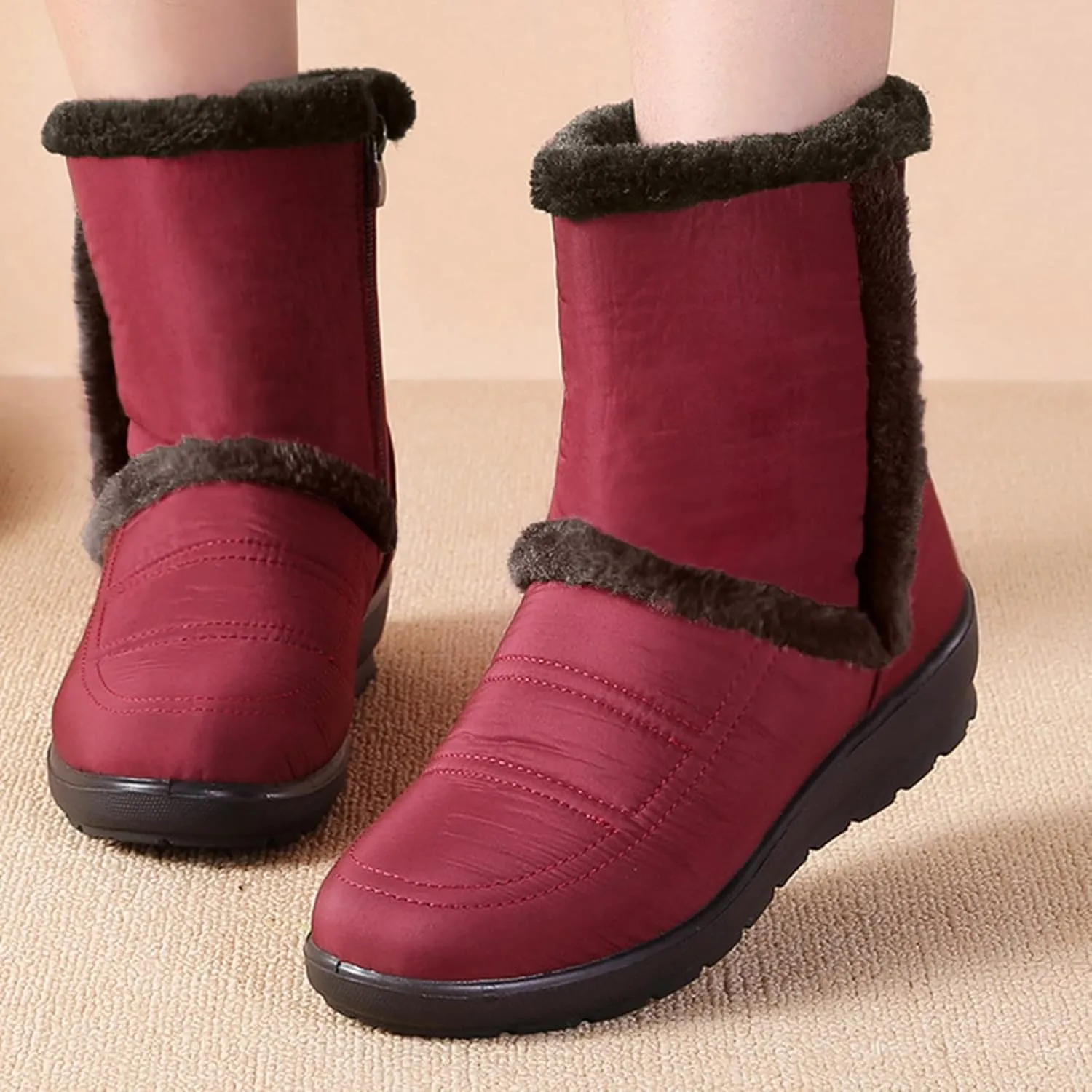 Women's Snow Boots Waterproof Snow Boots Warm Ankle Shoes Cold Weather Outdoor Work Boots Teens Winter Boots